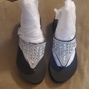 ❤️ DILY Elegant Black and Silver Women's Sandals